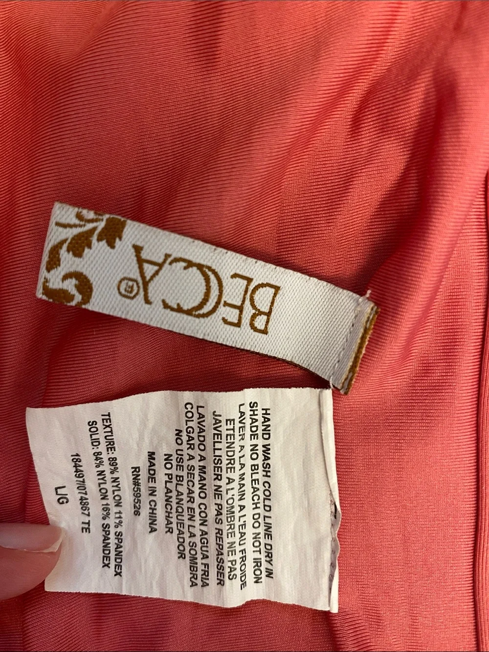BECCA Coral Pink Tankini and Tie-Side Bikini Bottoms